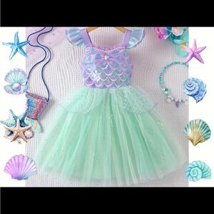 The little Mermaid-Inspired Dress with Tulle Skirt
